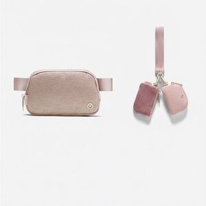 Lululemon Pink Glitter Belt Bag & Dual Pouch Pink Glitter Set NEW
